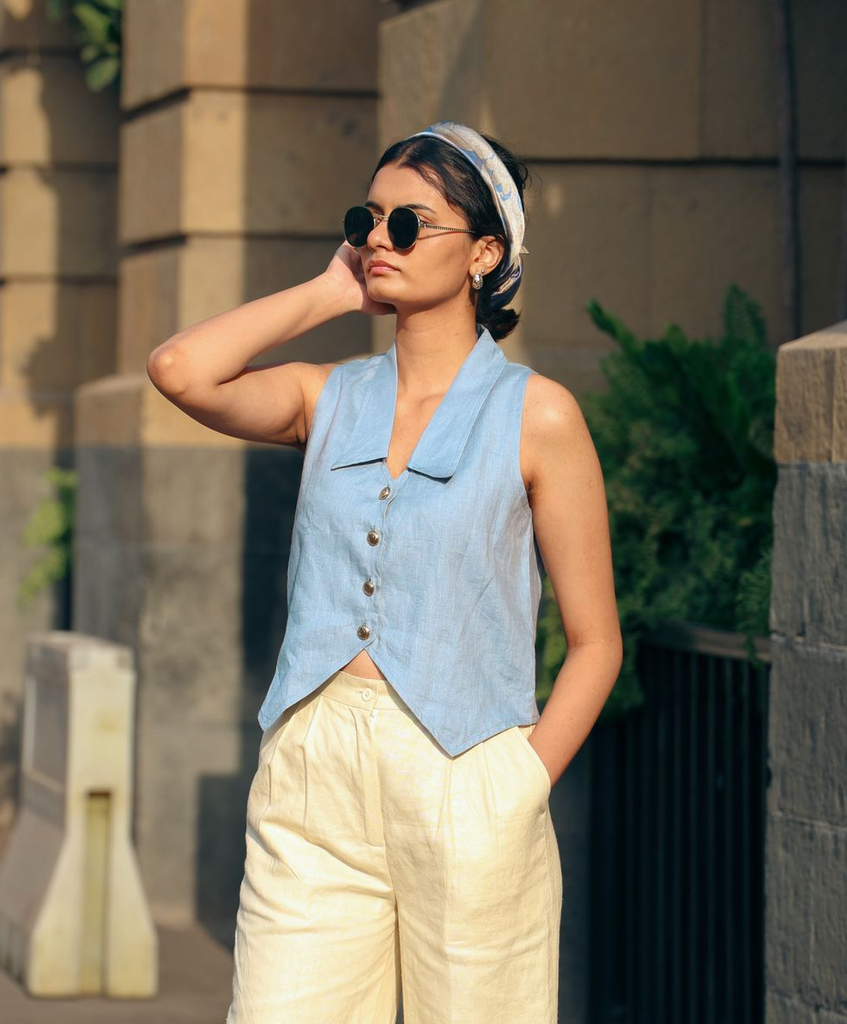  Pure Linen Vest